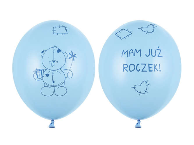 Balon błękitny Misiu Mam już roczek 1 urodziny