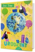 Pamiątka żółta Tukany na 7 urodziny 19x13cm