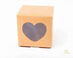 Pudełko papierowe kraft  z okienkiem Serce 15x15x13,5cm