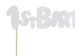 Baner na tort topper srebrny 1st Birthday 19,5cm 