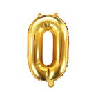 Balon foliowy złoty cyfra 0 35cm