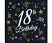Serwetki papierowe 18 urodziny czarno złote 20szt