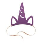 Tiary papierowe róg Jednorożca fioletowe 3szt