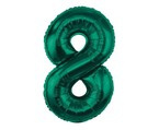 Balon foliowy cyfra 8 butelkowa zieleń 85cm