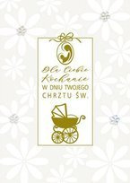 Pamiątka na Chrzest Święty biało złota 12,5x18cm