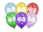 Balony lateksowe 80 urodziny kolorowy mix 5szt