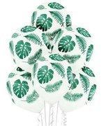 Balony lateksowe białe w liście 30cm 10szt
