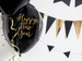 Balony lateksowe Happy New Year czarne złoty napis 30cm 1szt