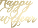 Topper na tort Happy New Year złoty 24cm
