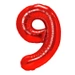 Balon foliowy  cyfra 9 czerwona 100cm