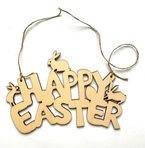 Drewniana dekoracja Happy Easter 21x16cm