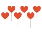 Dekoracje babeczek pikery serca czerwone 6szt