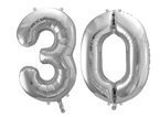 Balony foliowe srebrne liczba 30 urodziny 86cm