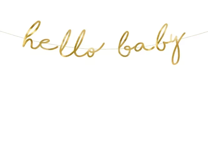 Baner Little Star - Hello Baby, złoty,18x70 cm
