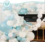 Girlanda balonowa biało błękitna 112szt