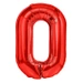 Balon foliowy  cyfra 0 czerwona 100cm