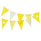 Girlanda papierowe flagi żółte Gwiazdki Paski 2,6m