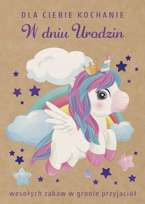 Kartka urodzinowa Jednorożec Eko 18x13cm