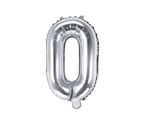 Balon foliowy srebrny litera O 35cm