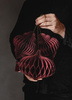 Bombka papierowa honeycomb bordowa frędzle 12x15cm