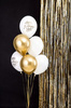Balony lateksowe Happy Birthday biało złote 6szt