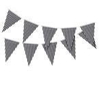 Girlanda papierowa flagi czarna w paski 2,8m
