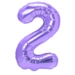Balon foliowy fioletowy cyfra 2 100cm