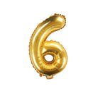 Balon foliowy złoty cyfra 6 35cm