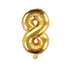 Balon foliowy złoty cyfra 8 35cm