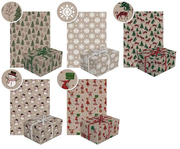 Papier kraft Boże Narodzenie śnieżynka 200x70cm