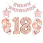 Zestaw dekoracji na 18 urodziny różowe złoto