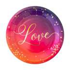 Talerzyki papierowe Love 18cm 6szt Walentynki