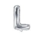 Balon foliowy srebrny litera L 35cm