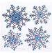 Srebrzysto niebieskie Śnieżynki samoprzylepne