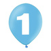 Balon lateksowy błękitny cyfra 1 12cali 1 szt