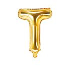 Balon foliowy złoty litera T 35cm