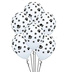 Balony lateskowe białe nadruk czarnych łapek 10szt