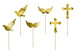 Dekoracyjne pikery złote metalizowane Komunia 6szt