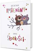 Pamiątka imieninowa Misie 20x13cm