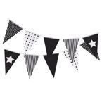 Girlanda papierowe flagi czarne Gwiazdki 2,6m