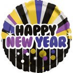 Balon foliowy sylwestrowy  Happy New Year 43cm