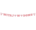 Baner papierowy Witaj w domu różowy 280cm