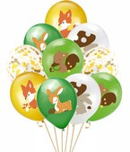 Balony lateksowe Leśne Zwierzęta konfetti 30cm 10szt