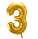 Balon foliowy złoty cyfra 3 86cm
