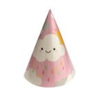 Czapeczki urodzinowe Chmurka różowa 10szt