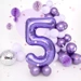 Balon foliowy fioletowy cyfra 5 100cm