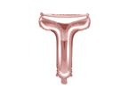 Balon foliowy różowe złoto litera T 35cm