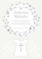 Pamiątka na Chrzest Święty biało srebrna 12,5x18cm