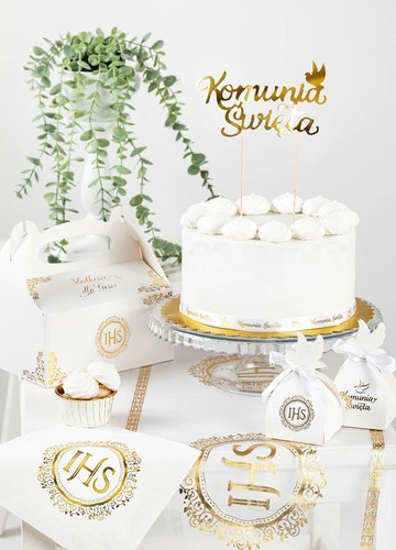 Ozdobne pudełko na ciasto IHS Komunia Święta 1szt