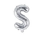 Balon foliowy srebrny litera S 35cm